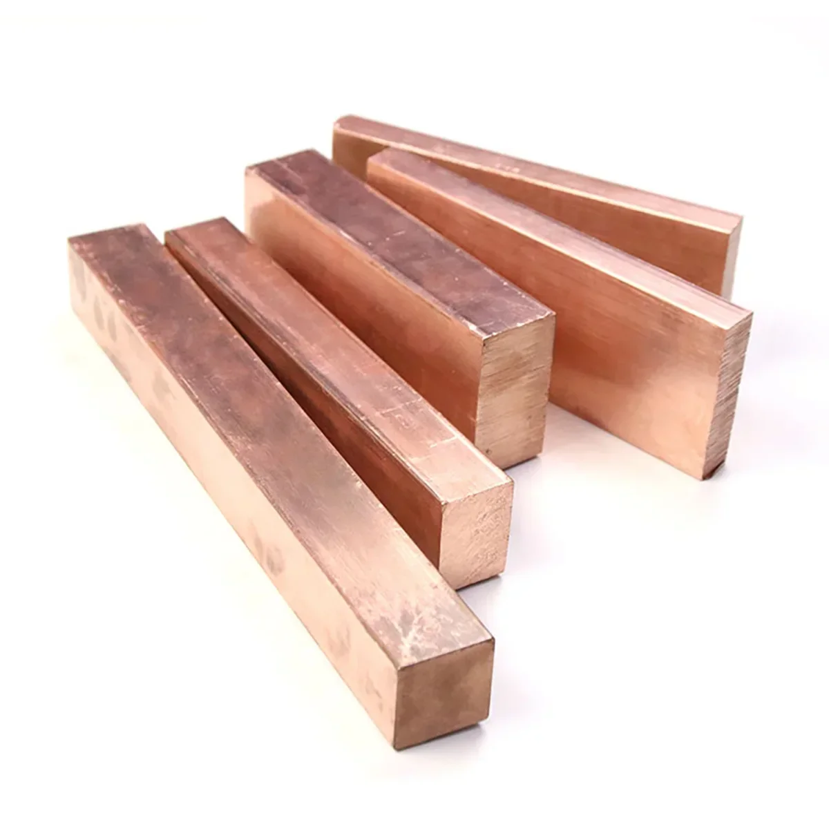 99.9% Pure T2 Red/Purple Copper Busbars - Customizable Flat Bars, Plates & Strips Thickness 0.1-10mm  Width 5-12mm  Length 500mm