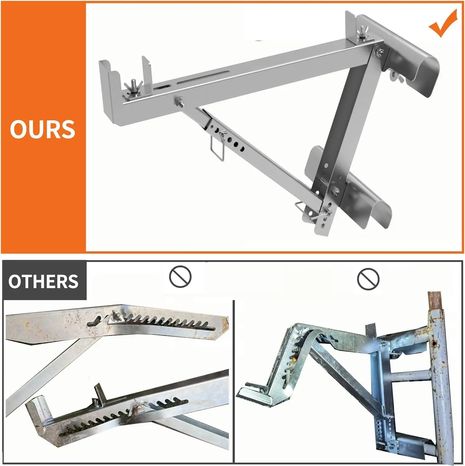 2 Pack Scaffolding Platform Bracket - Two-Rung Short Body Extension Ladder Jack for Working 20 inch Stage