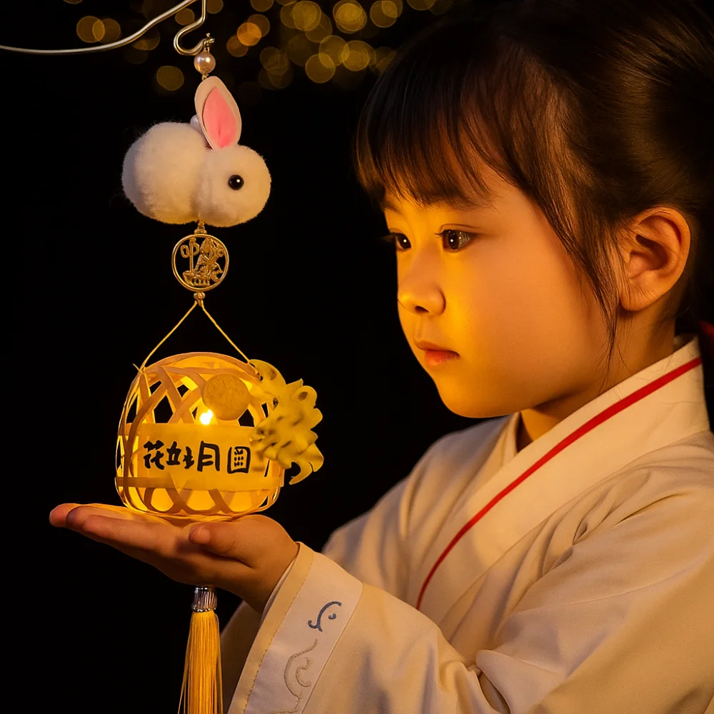 

Weaving Mid-Autumn Lantern LED Light Chinese Style Festival Lantern Illuminating Tassels Bamboo Portable Lantern