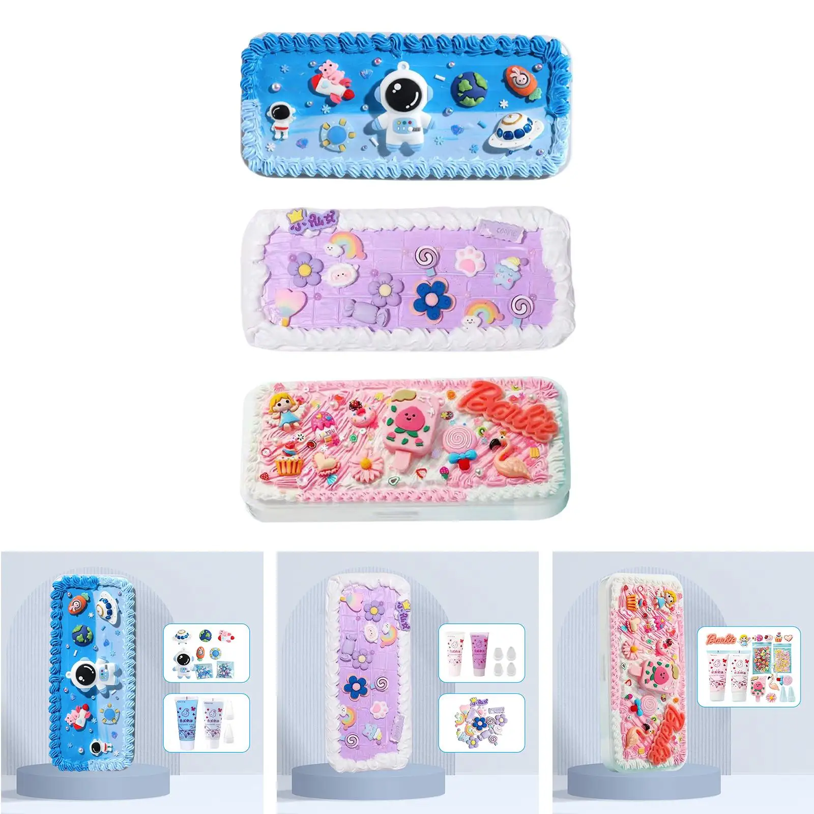 Cute DIY Pencil Case Pencil Box Set Handicrafts for Children School Stationery Durable