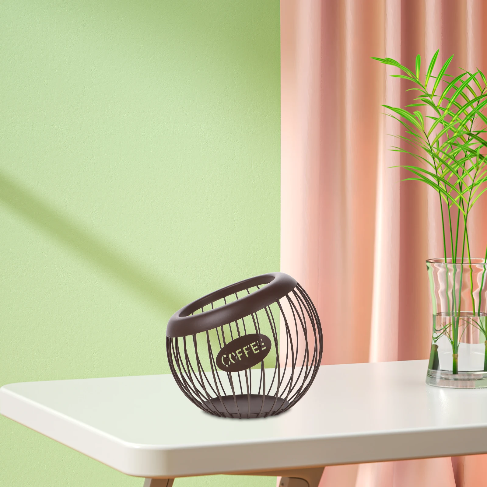 Cesta de almacenamiento multifuncional para cápsulas de café, frutero de hierro para organizador de cocina, accesorios modernos para estación de café, encimera