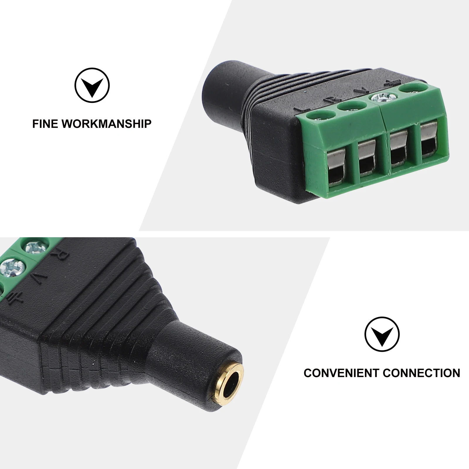 

4pcs 3.5Mm Stereo Panel Mount Jack Screw Terminal Audio Connector Adapter Headphone Gold-Plated Dual-Way