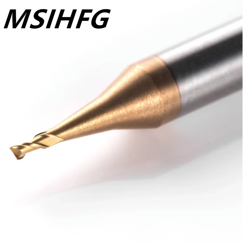 HRC55 Micro 2 Flute End Mill 0.2-0.9mm 4mm Shank Milling Cutter  Tungsten Carbide CNC Router Bit TiCN Coated Mini Milling Cutter