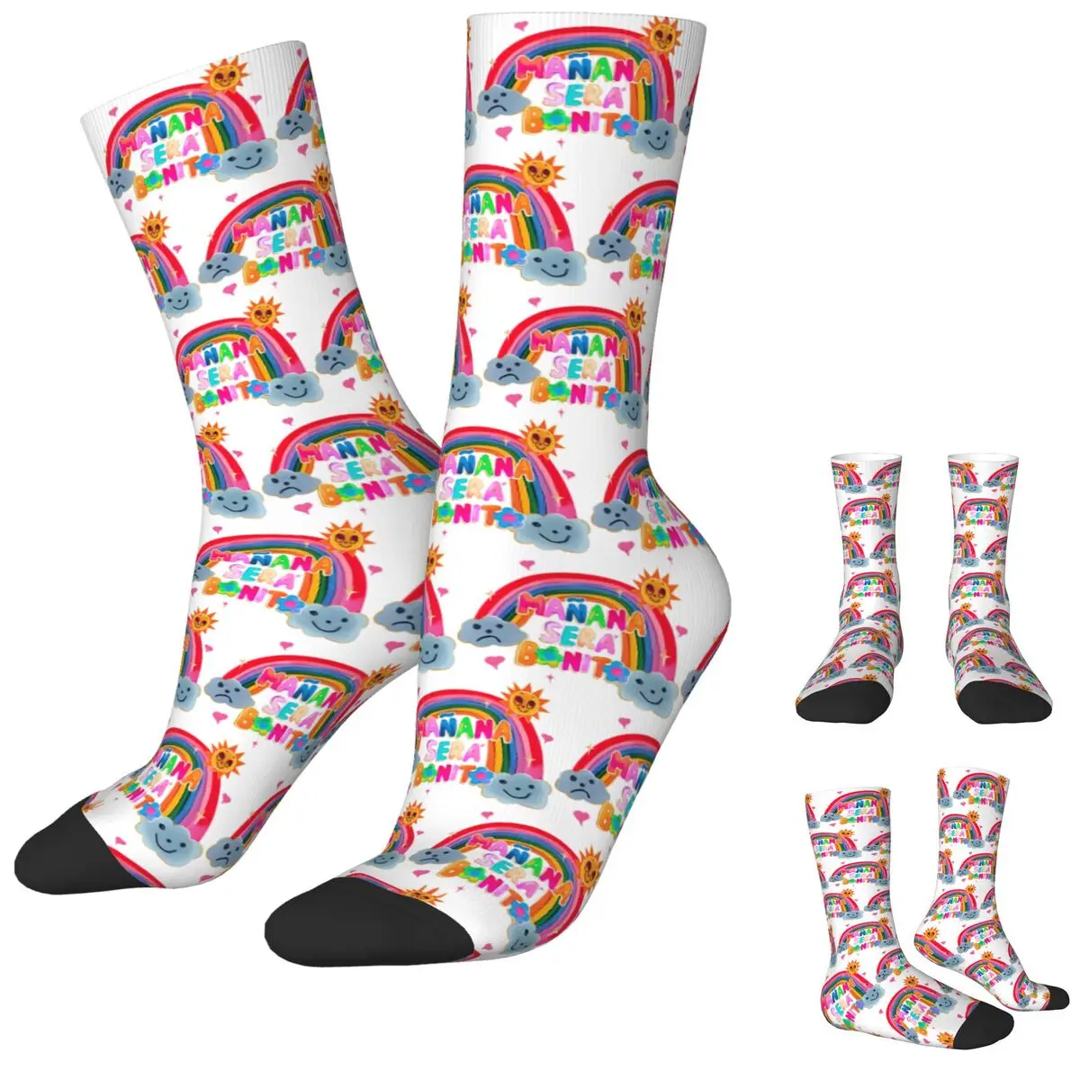 Adults Men Socks Karol G Manana Sera Bonito In The Rainbow Singer Stockings Autumn Funny Medium Soft Socks Anti Bacterial Socks