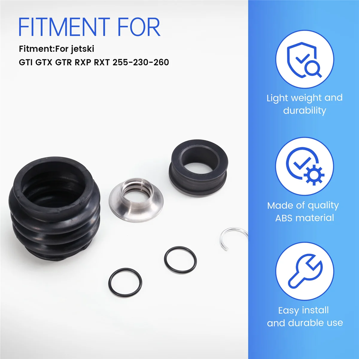 

Durable For BRP Seadoo Jetski GTI GTX GTR RXP RXT 255-230-260 295501198 271001933 Carbon Ring Kit Bellows Boot excellent quality