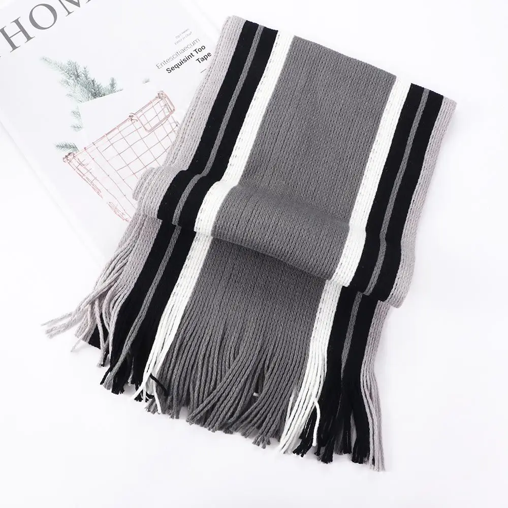 

Quality Business Affairs Scarves Men's Shawls Knit Scarf Scarves with Tassels Fringed Muffler Scarf Striped Scarf Tassel Scarf