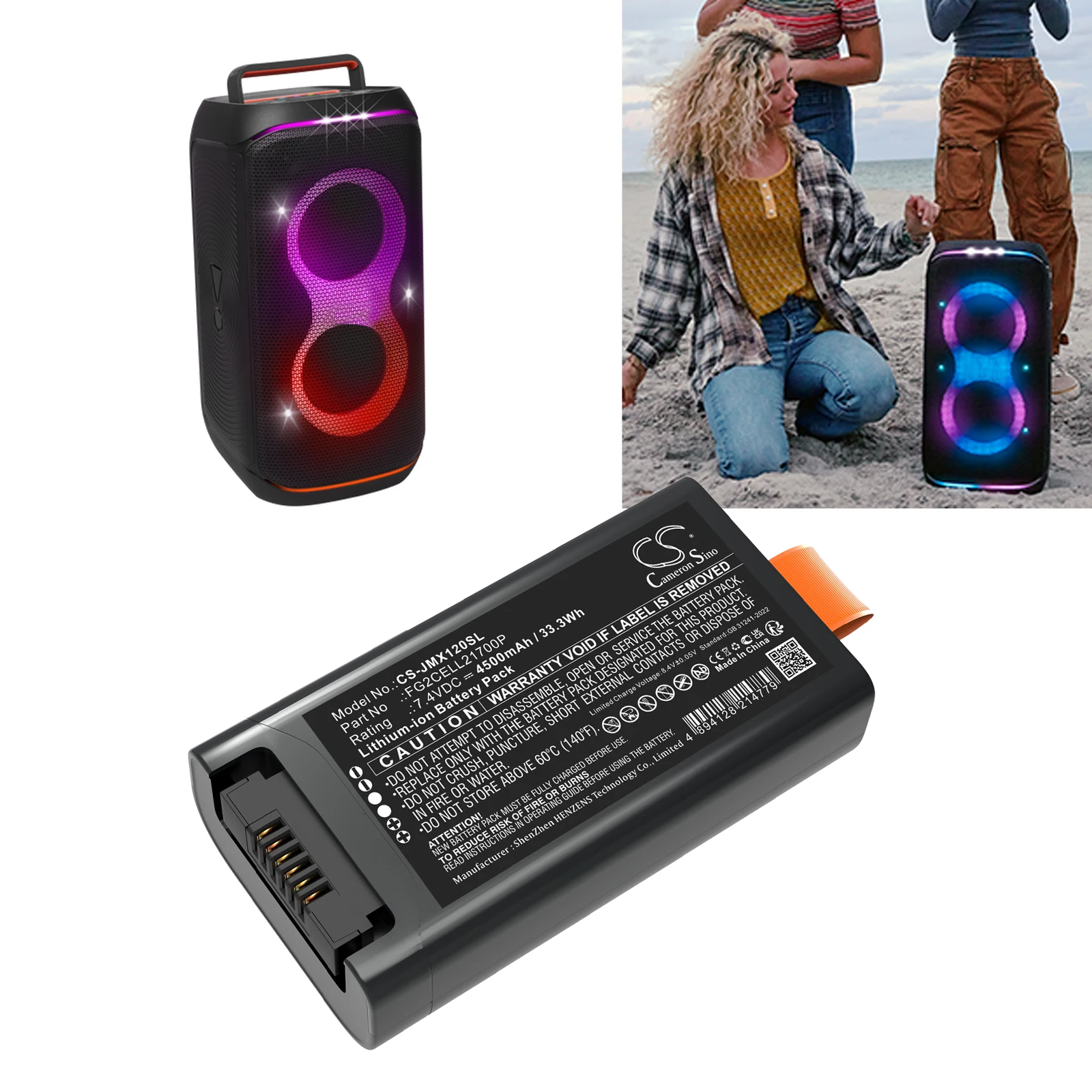 Batería de Repuesto para Altavoz de 5.4V 4500mAh FG2CELL21700P para JBL PartyBox Club 120 Encore 2 Encore Essential