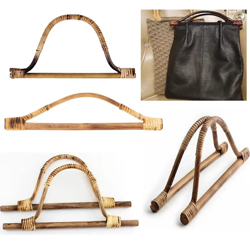 

2 шт. D-образные бамбуковые ручки для сумок, плетеная сумка через плечо, сменные ручки, декоративные аксессуары, аксессуары для рукоделия «сделай сам»