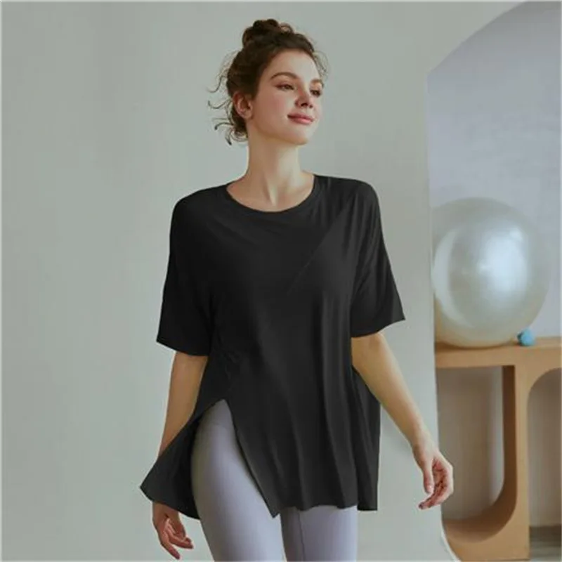 

Sports Yoga Crew Neck Short Sleeve T-Shirt Women's Refreshing Blouse T-Shirt Loose Fitness Upper Clothes