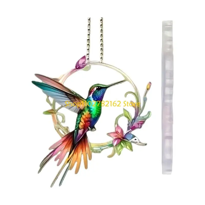 

547B Acrylic Bird Charm Colorful Cartoon Bird Multiple Purpose Keyring Decors Easy to Clean for Rearview Mirror Decoration