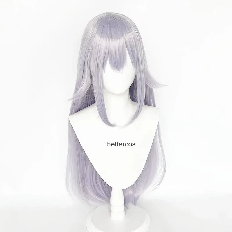 aa69Booette King Boo Long Sliver Purple Mario Bowsette Blonde Heat Resistant Synthetic Hair Cosplay Wigs + Wig