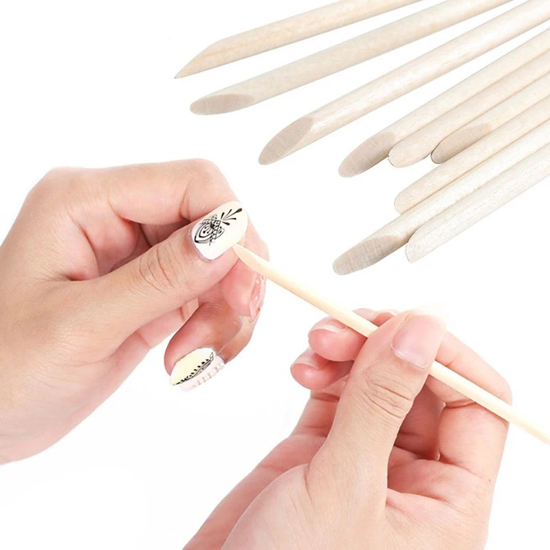 Nails Wood Sticks Dead Skin Push Dotting Remover Manicure Pedicure Care Beauty Tool Double-head Drill Pipe Cuticle Pusher