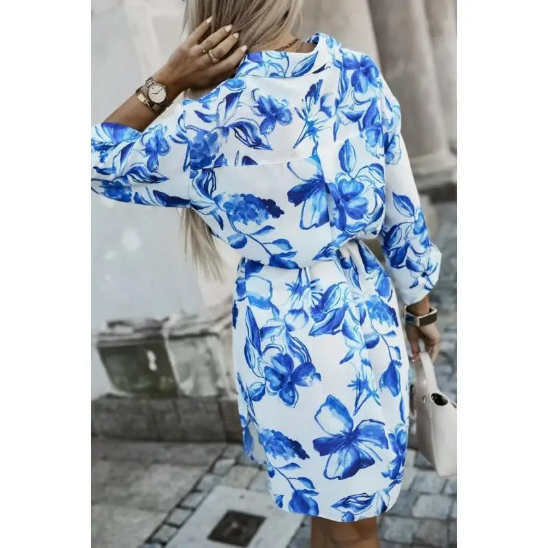 Vestido csero de manga larga con estampado a la moda, estilo urbano, falda de línea A de poliéster, estilo básico, fibra d...