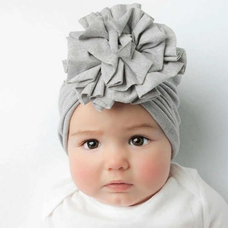 Children Solid Baby Hat Kids Cap Newborn Girls Photography Props Spring Autumn Modis Beanie Turban Infant Props Flower Bow