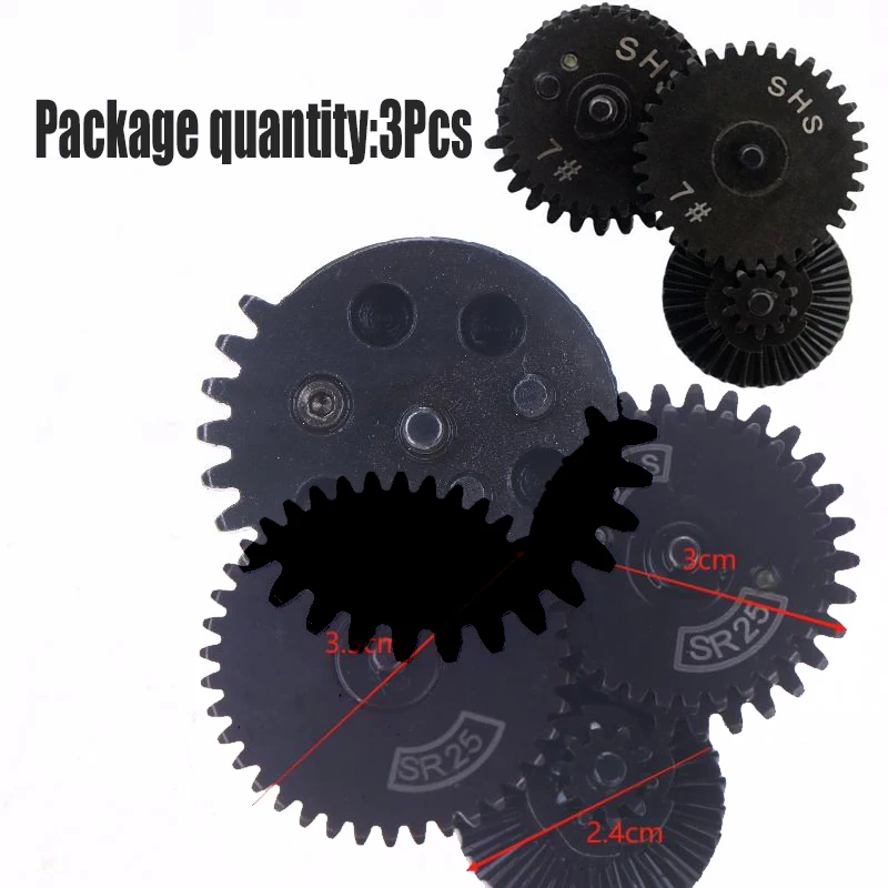 

1Set 3.3/3/2.4cm SHS CNC Steel Cut Torque High Speed Gear Set For Gearbox 12/1 SR25 R85 7# Accessories