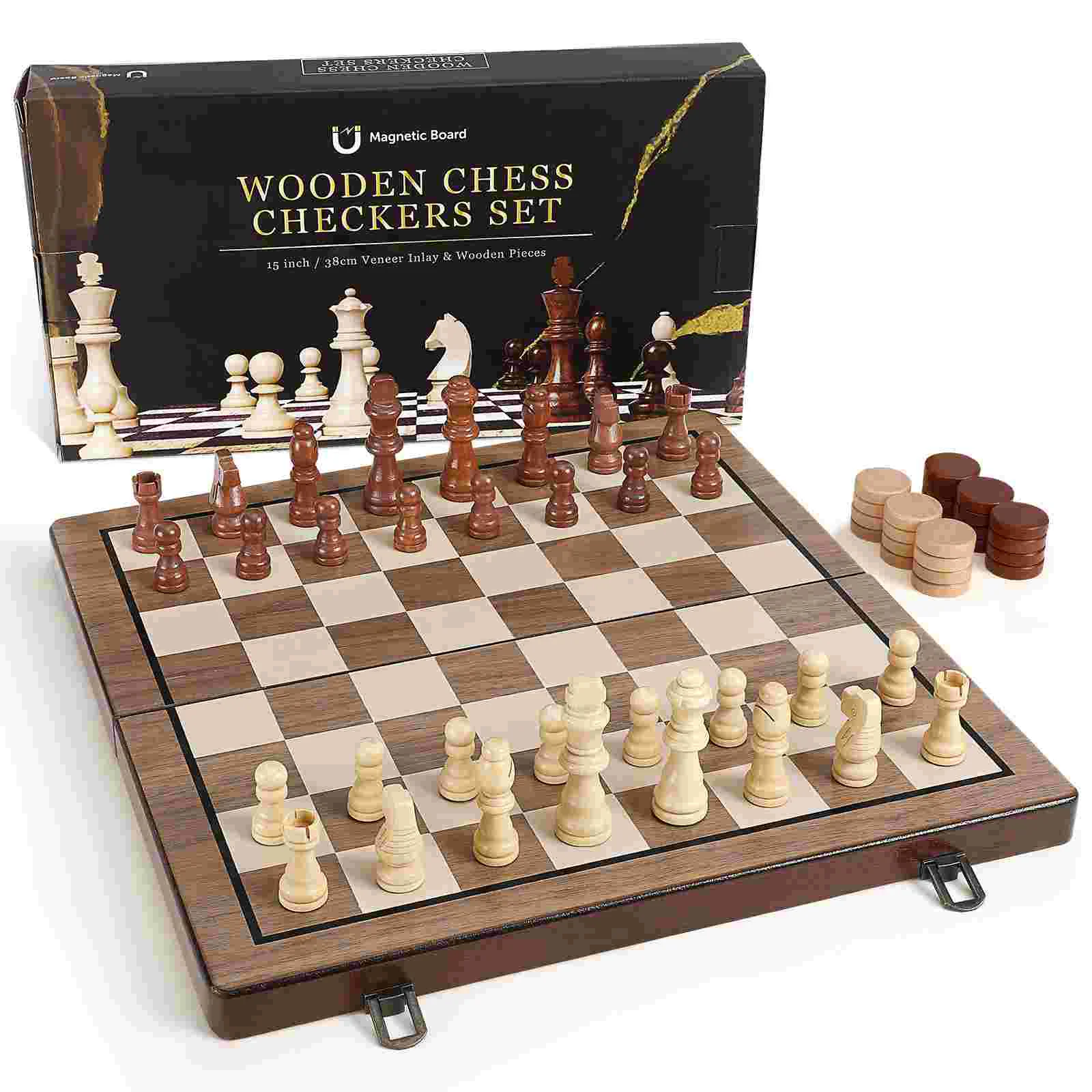 

Wood Magnetic Discount Chess Board Checker Game Wooden Checkers Games Checkerboard