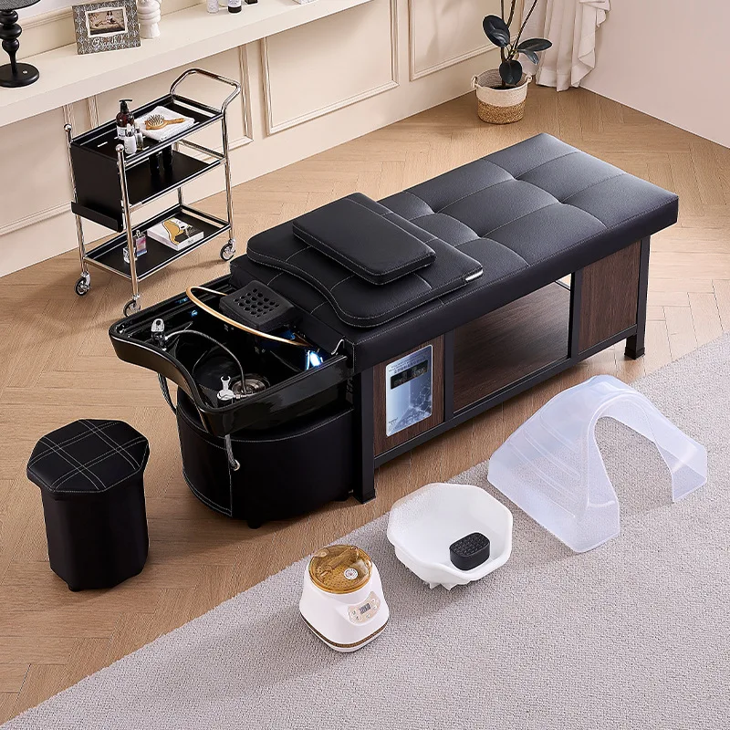 

High-end ceramic basin head treatment bed barber shop special washing, massage and beauty integrated belt