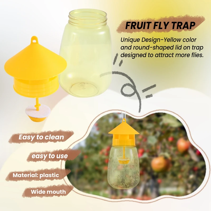 Fly Reusable Traps, Fruit Fly Traps Fly Catcher Outdoor