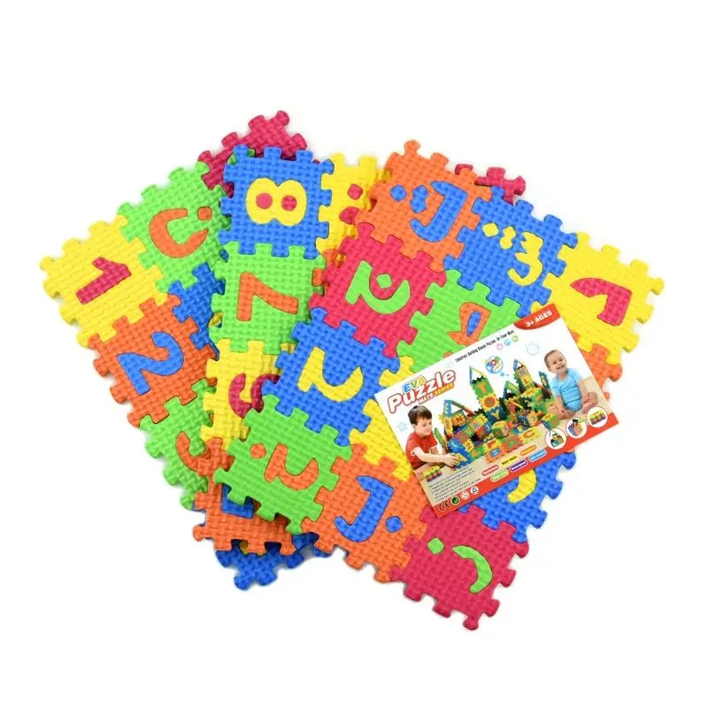 36/60 Pcs/set Cartoon Environmentally Arabic Alphabet Language EVA Foam Puzzle Animal Play Mat Baby Toys for Kids