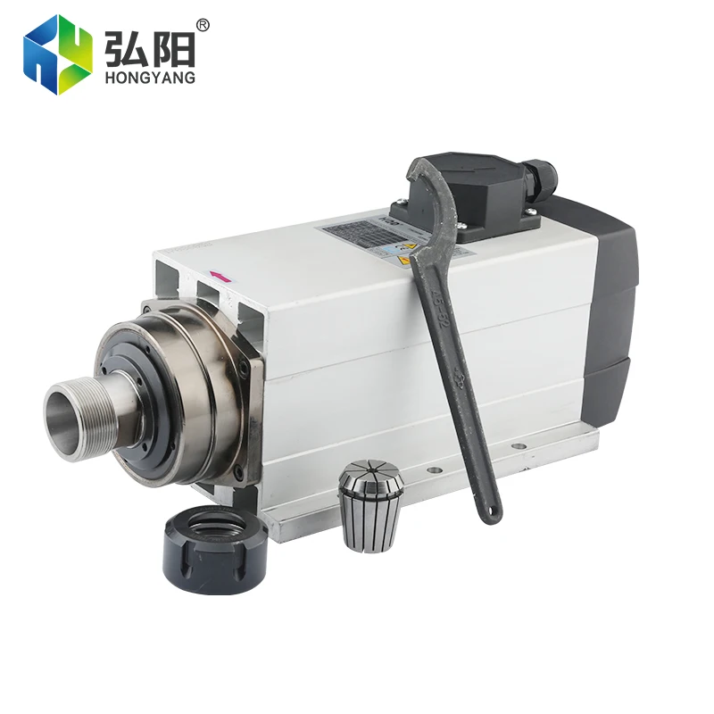 HQD 6.0KW ER32 Air-Cooled Spindle Motor 220V 380V 4 Bearing Spindle Mounting Flange For CNC Milling Machine Wood Engraving