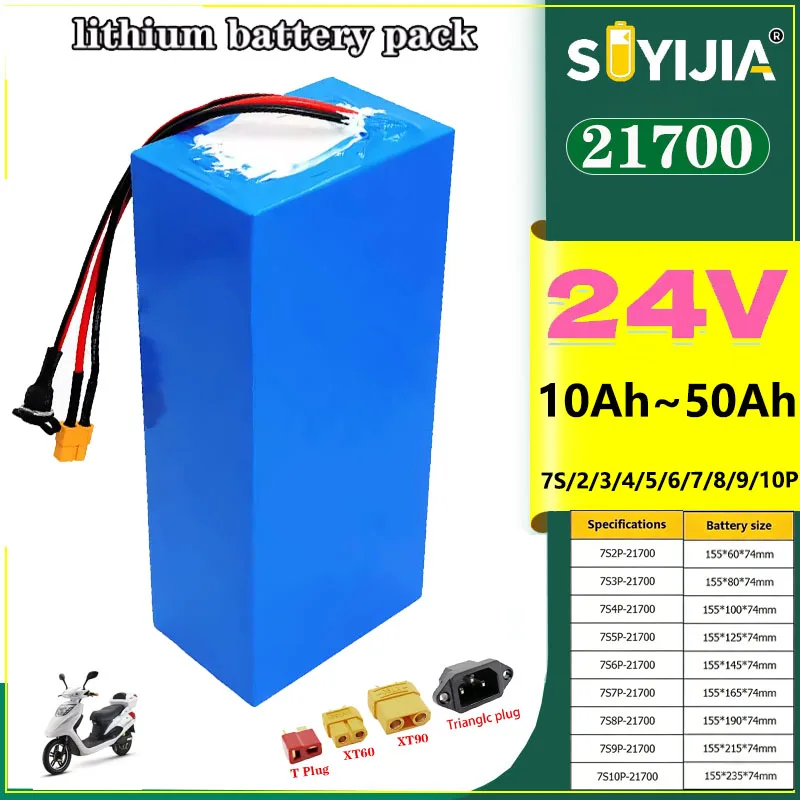 

Литиевая аккумуляторная батарея 24В 10Ач 15Ач 20Ач 25Ач 30Ач 35Ач 40Ач 45Ач 50Ач 21700 с высокой мощностью и встроенной BMS для электросамокатов и инструментов