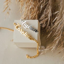 Customized Name Bracelet for Woman Stainless Steel Cuban Chain Fashion Alphabet Personalized Bracelet Wholesale Dropshipping
