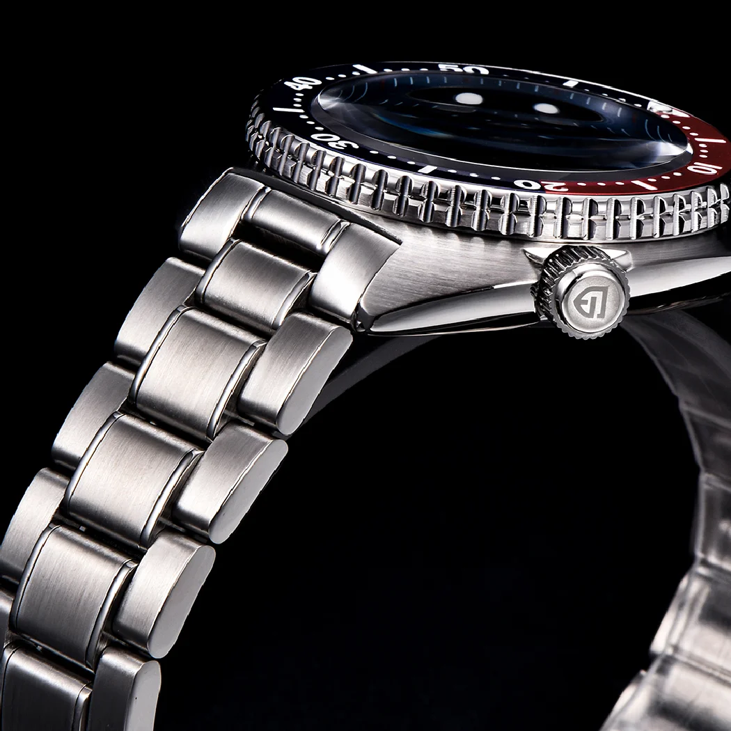 باجاني تصميم التلقائي للرجال ساعات الفولاذ المقاوم للصدأ الميكانيكية ساعة اليد العلامة التجارية الأعلى الياقوت الزجاج غواص ساعة اليد للرجال