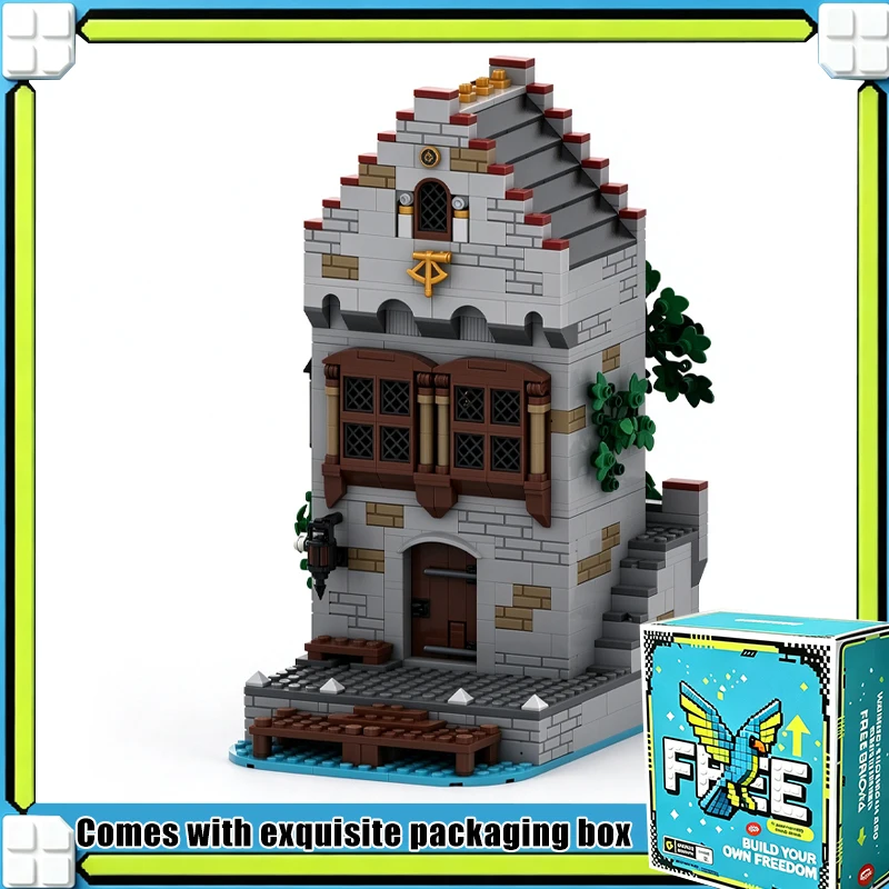 937PCS Navigators Guild Seaside Market Modular Model Building Blocks Custom Puzzle Architecture DIY Assembly Toy Display Gift