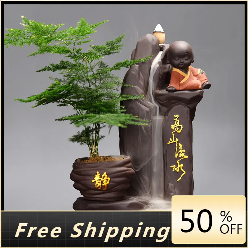 Orthodox Creative Incense Burner Aesthetic Vintage Orthodox Backflow Incense Burner Little Monk Aesthetic Incenso Home Decor