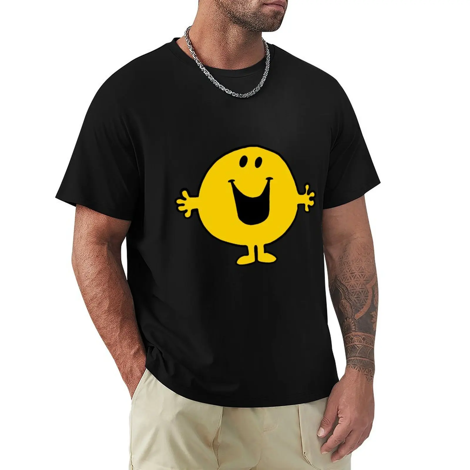 

Mr. Happy T-Shirt boys whites oversized t shirt Short sleeve tee men
