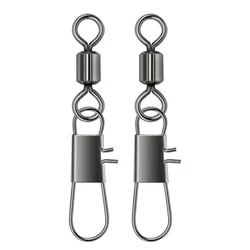 DNDYUJU 50-200pcs Swivels Fishing Connector Pin Bearing Rolling Swivel Snap Fastlock Clips Fishhook Fishing Tackle Accessories