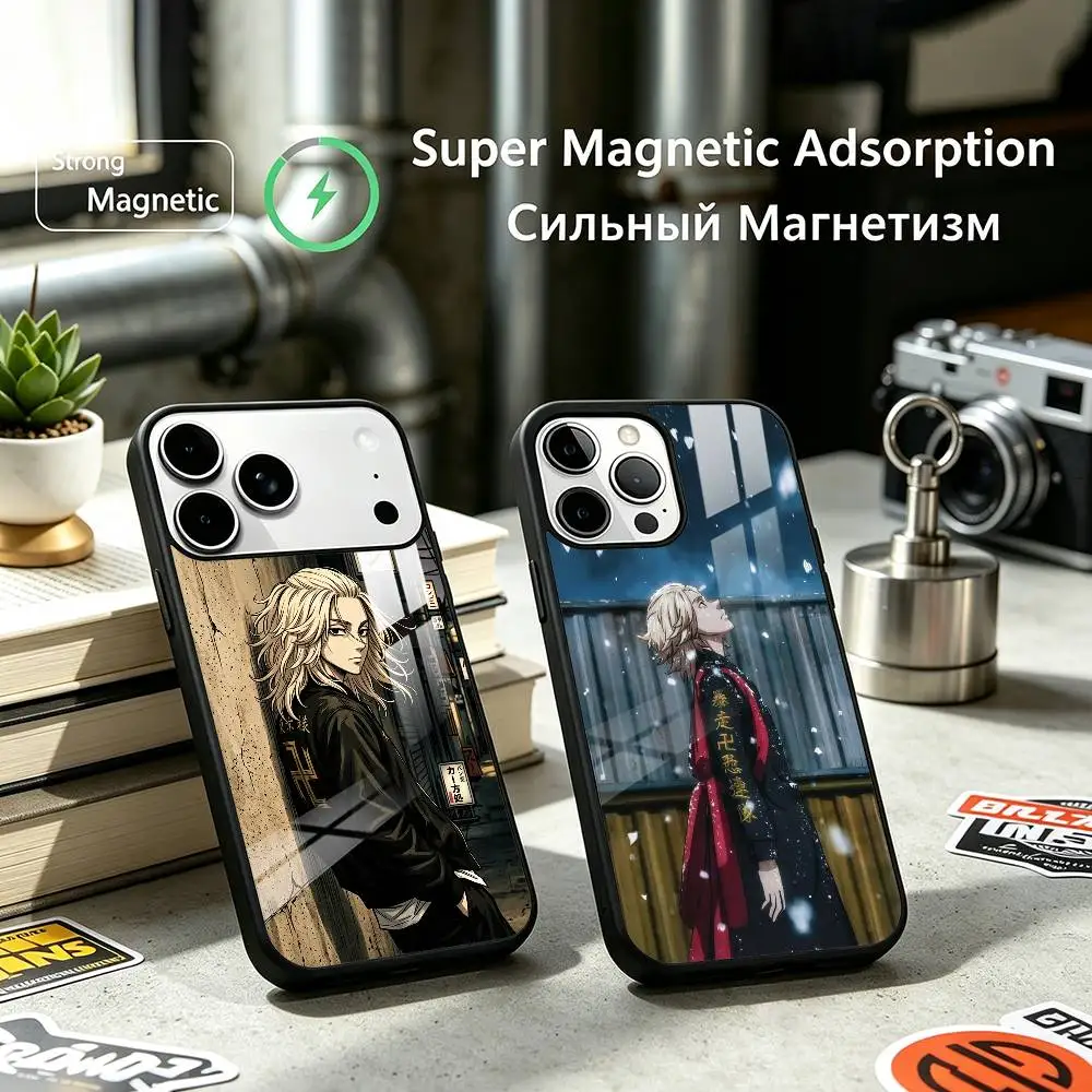 Anime Manjiro Tokyo R-Revengers Phone Case For iPhone17,16,15,14,13,12 Plus,Pro Supports Magnetic Wireless Charging
