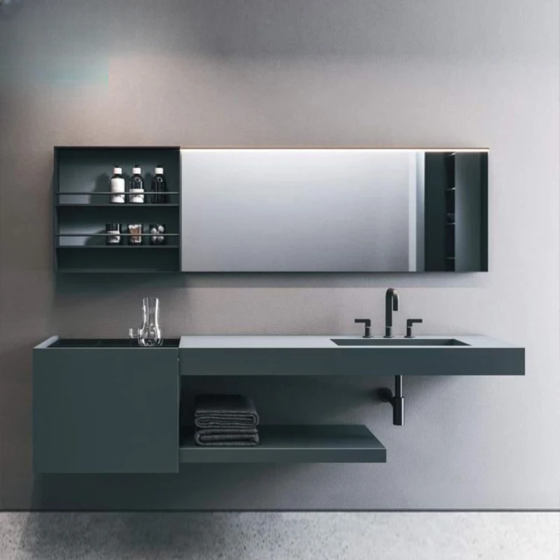 Modern Simple Bathroom Cabinet Combination Rock Slab Bathroom Nordic Washball Face and Hand Pool Customization