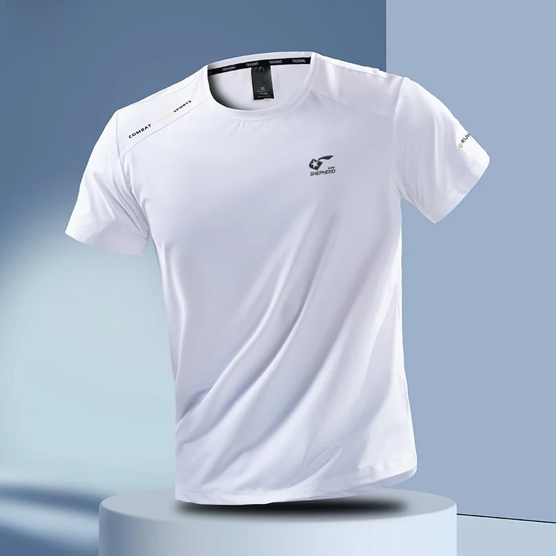 

Мужская футболка Polar Shepherd с коротким рукавом: быстросохнущая, дышащая, из ледяного шелка, для активного отдыха, фитнеса, бега, бадминтона, в этническом стиле