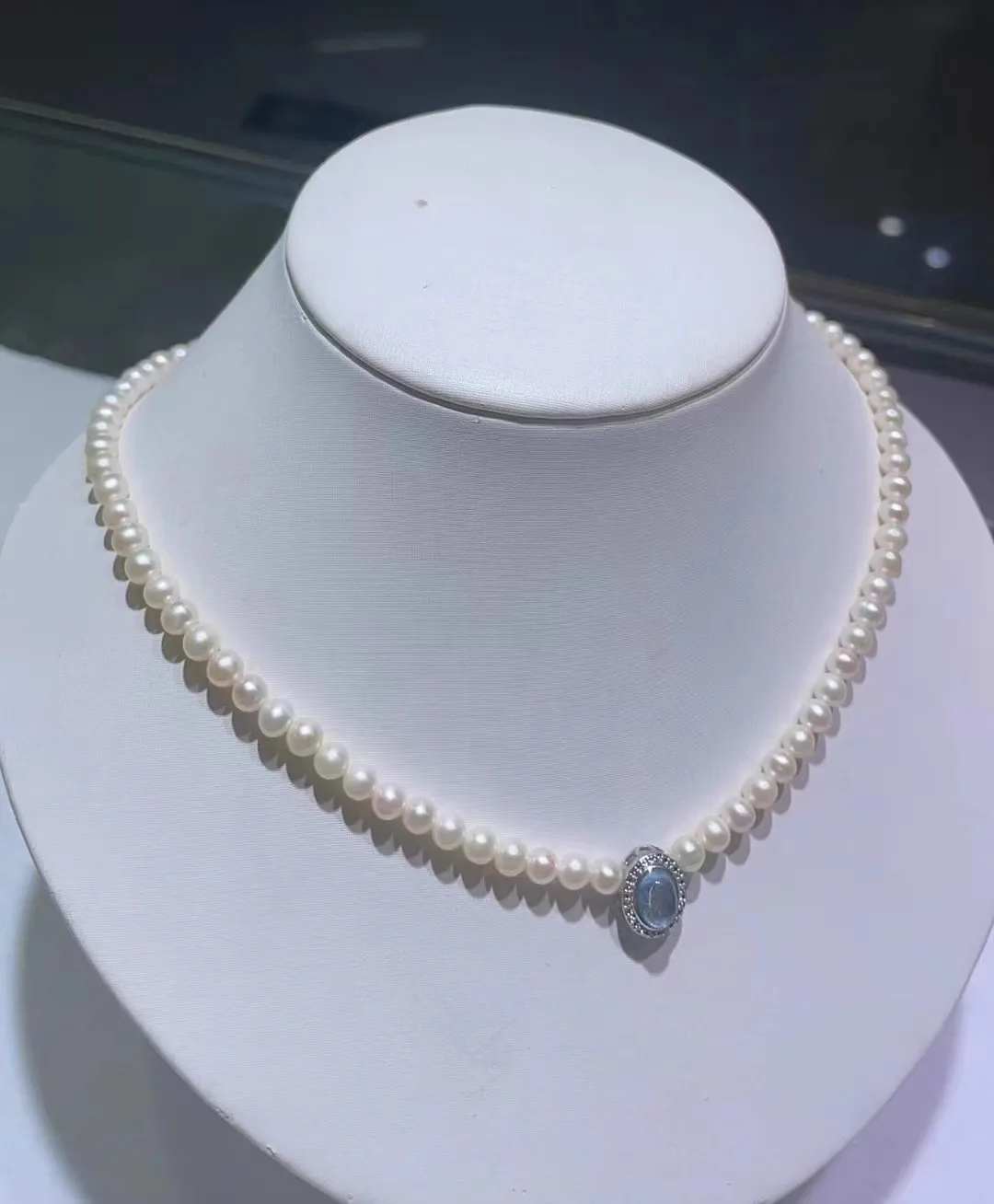 Novo colar AAAA 6-7mm natural japonês branco redondo colar de pérolas 16-36 polegadas 925s