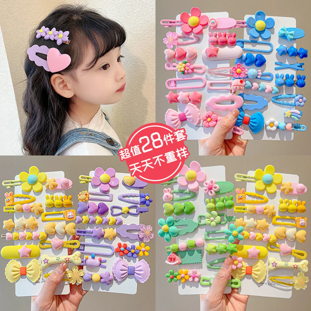 

Children's Hairpin Headdress Girl Bangs Clip Cute Baby Hair Clip Hair Accessories Set For Kids Best Gift