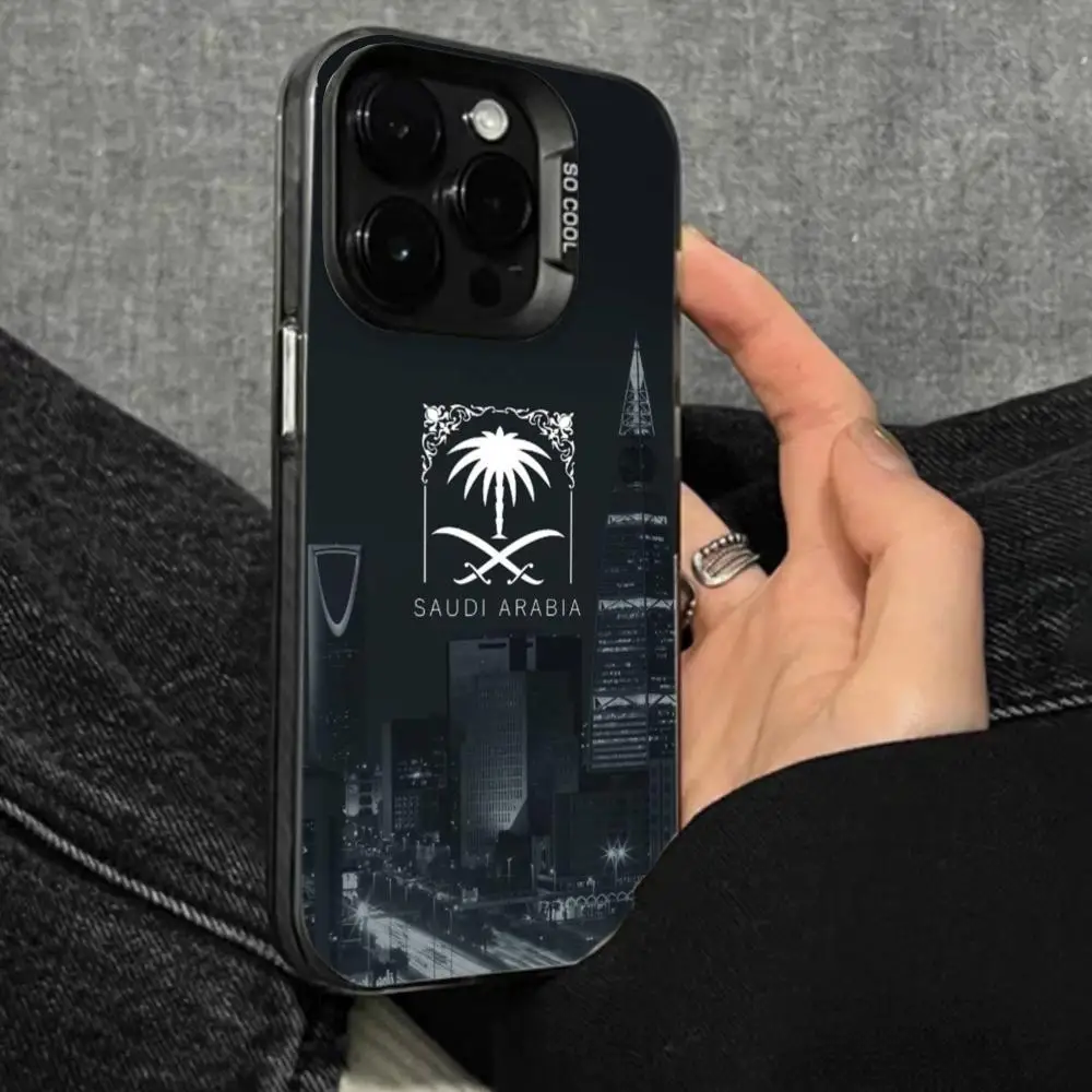 

Kingdom of Saudi Arabia Flag Phone Case Color electrosilvering IPhone16 11 14 15 12 Pro 11 Plus 13 Pro MAX iphone Drop case