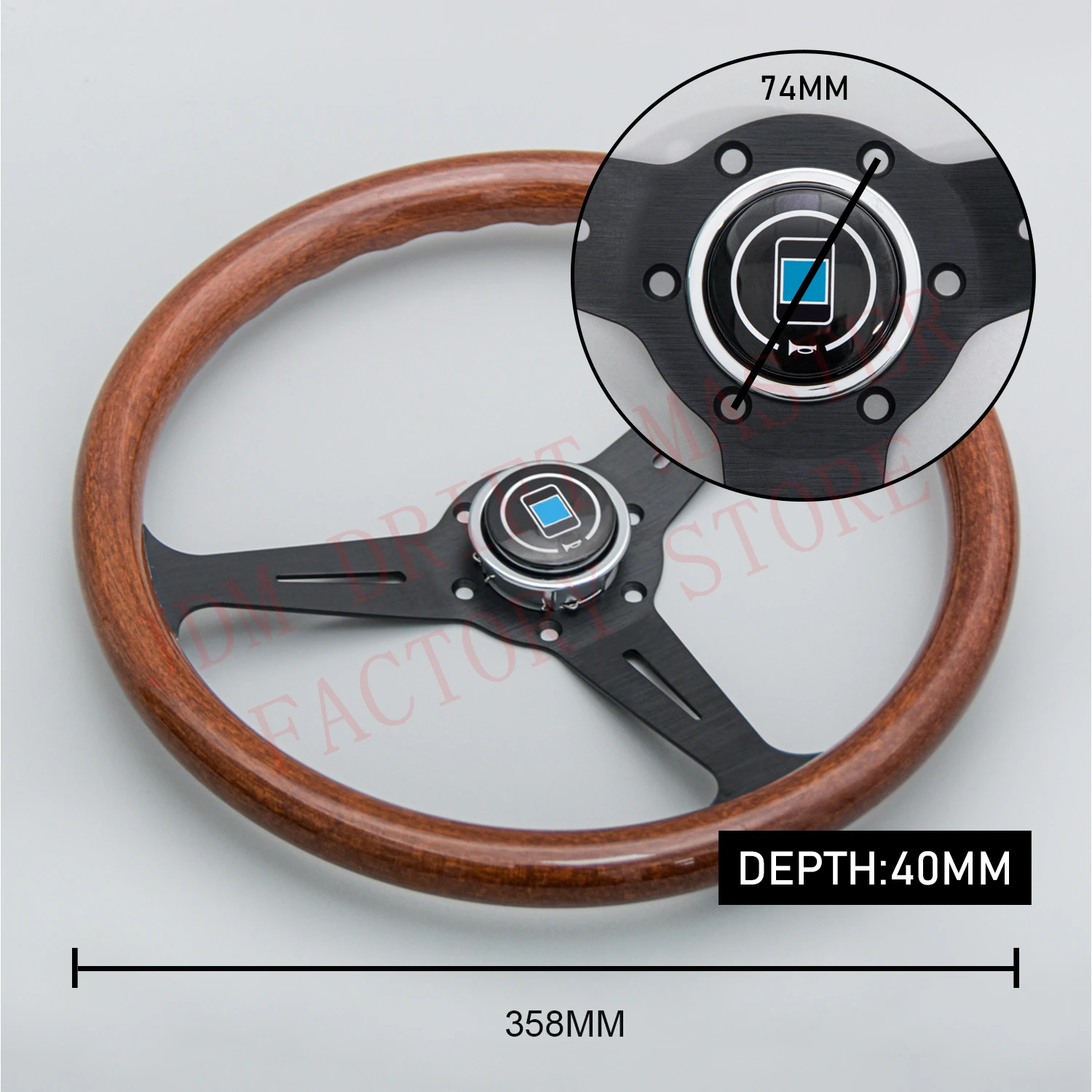 14Inch JDM Classic Wood Nardi Steering Wheel 358mm ABS Sim Racing Sport Steering Wheel Car Accessories