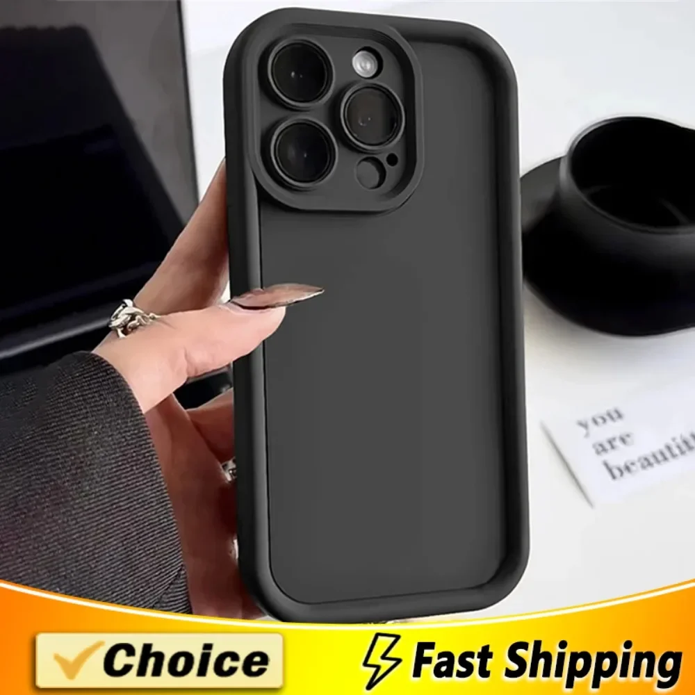 Luxury Thicken Shockproof Silicone Phone Case For iPhone 11 12 13 14 15 Pro Max 12Mini XR XS Max 8 7 6s 14 Plus Soft Phone Cover