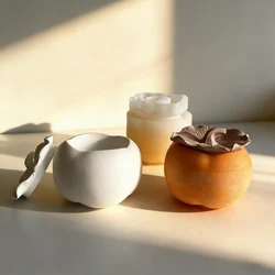Persimmon Pumpkin Shape Storage Box Silicone Molds Storage Jar Candle Vessel Container Home Decoration Mould