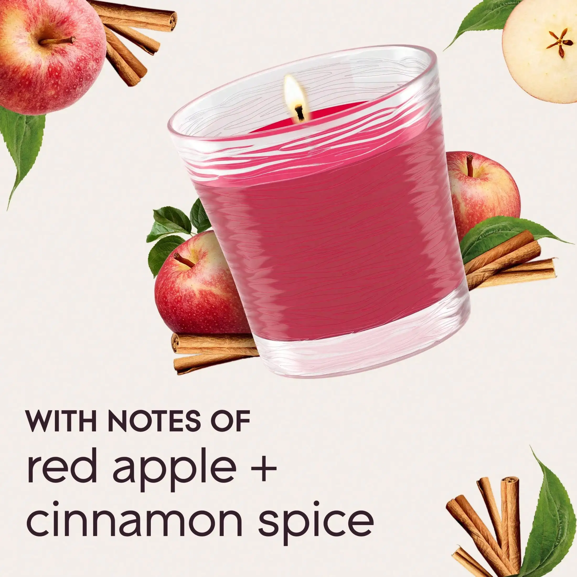2 Count Single Wick Jar Scented Candles Apple Cinnamon 8.16Oz Long Lasting Aroma Candle Fall Home Decor Thanksgiving Holiday Gift