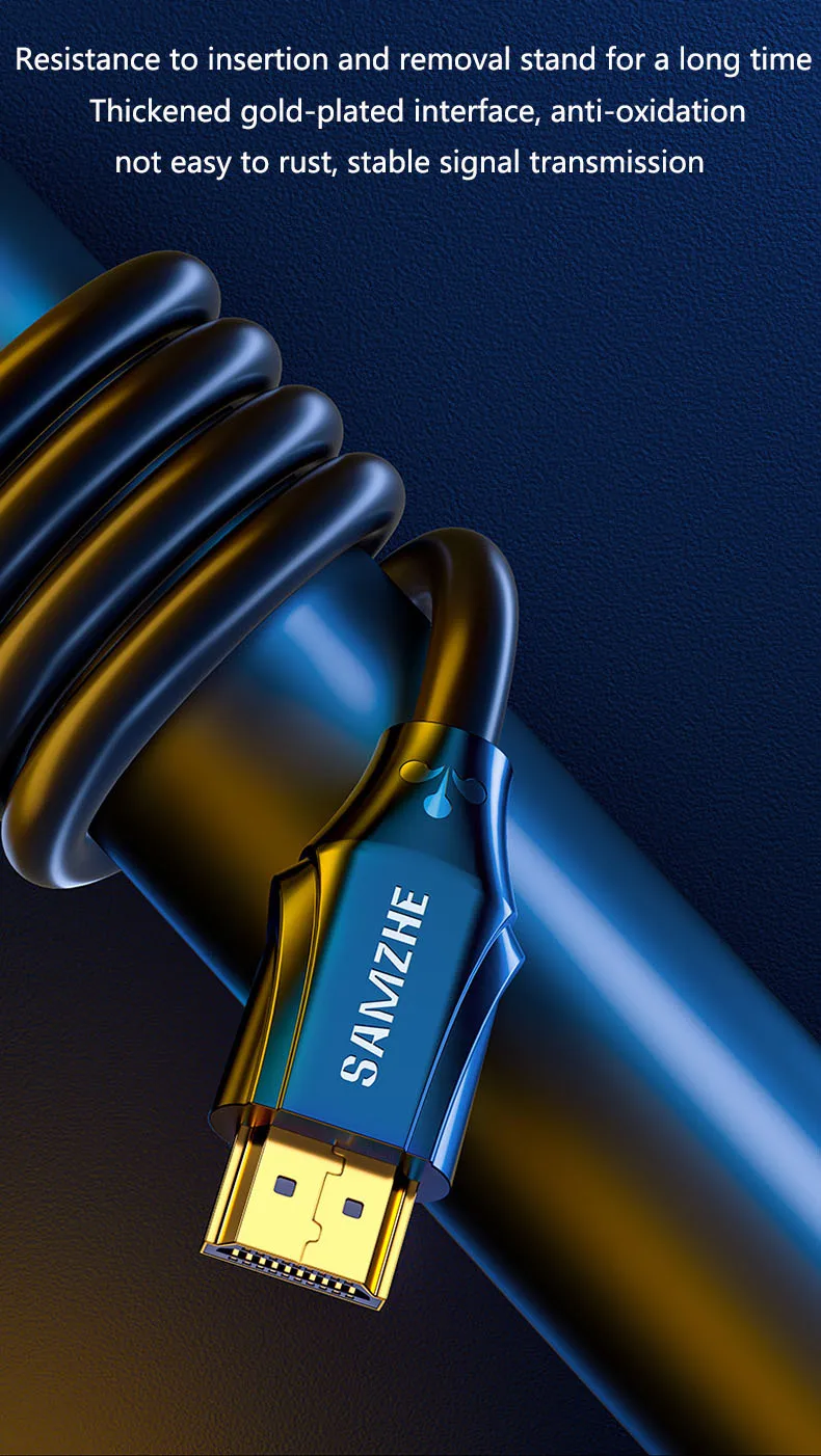 Samzhe hdmi 2,1 kabel 8k/60hz 48gbps digitale kabel hdmi 2,1 kabel splitter für hdr10 ps5 schalter kabel hdmi 2,1 – Detail 8