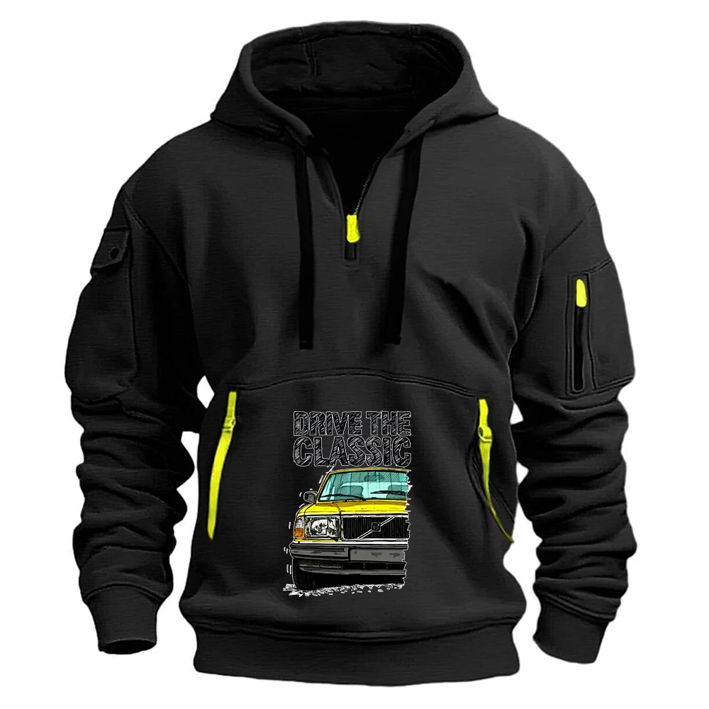 

2025 весенне-осенние толстовки без потерь текстуры, мужские толстовки Drive The Classic 240, привлекательное пальто в стиле ретро со старым логотипом