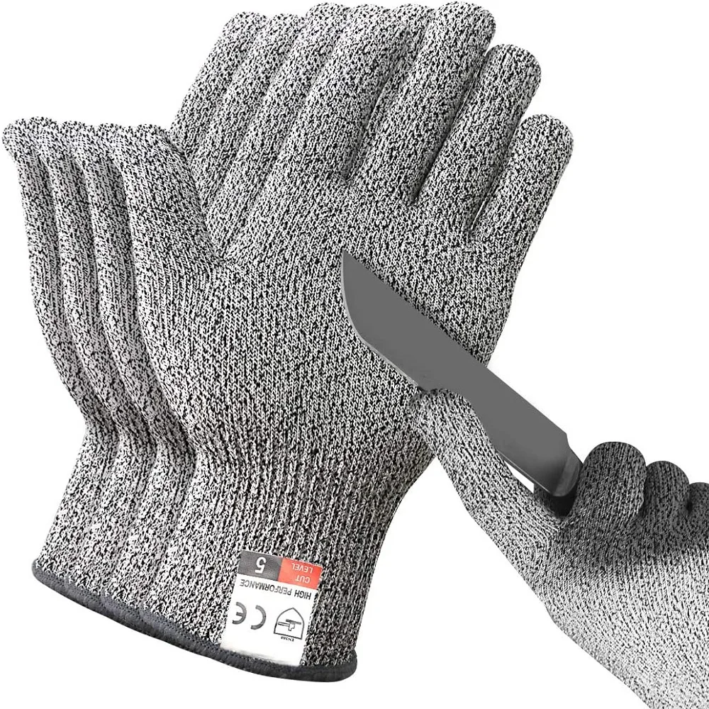 Guantes de seguridad protectores, alta resistencia, industria, cocina, jardinería, antiarañazos, a prueba de cortes, Nivel 5 de HPPE, guantes multiusos de vidrio