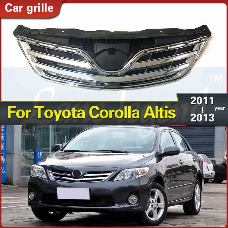 

Передняя решетка для Toyota Corolla Altis 2011 2012 2013 ABS, Хромированная передняя решетка для автомобиля