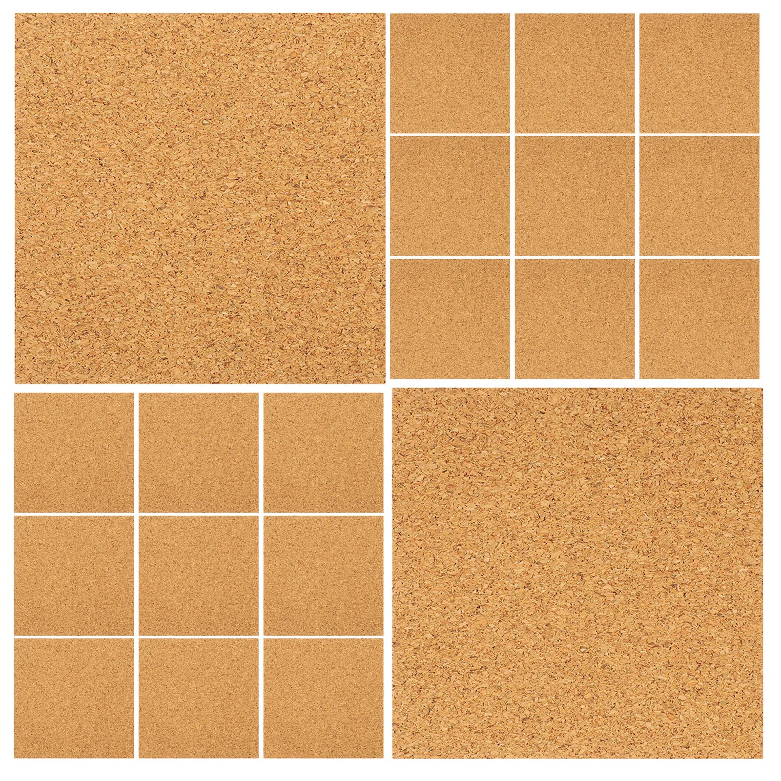60Pcs Self Stick Cork Sheets Peel and Stick Squares 3.94 Inch Cuttable for DIY Coasters Crafts Cork Mats Table Protection