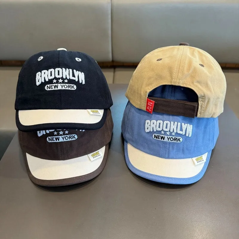 Cute Letter Embroidery Baby Baseball Cap Summer Outdoor Sun Protect Boys Girls Peaked Hat Short Brim Kids Sun Hat