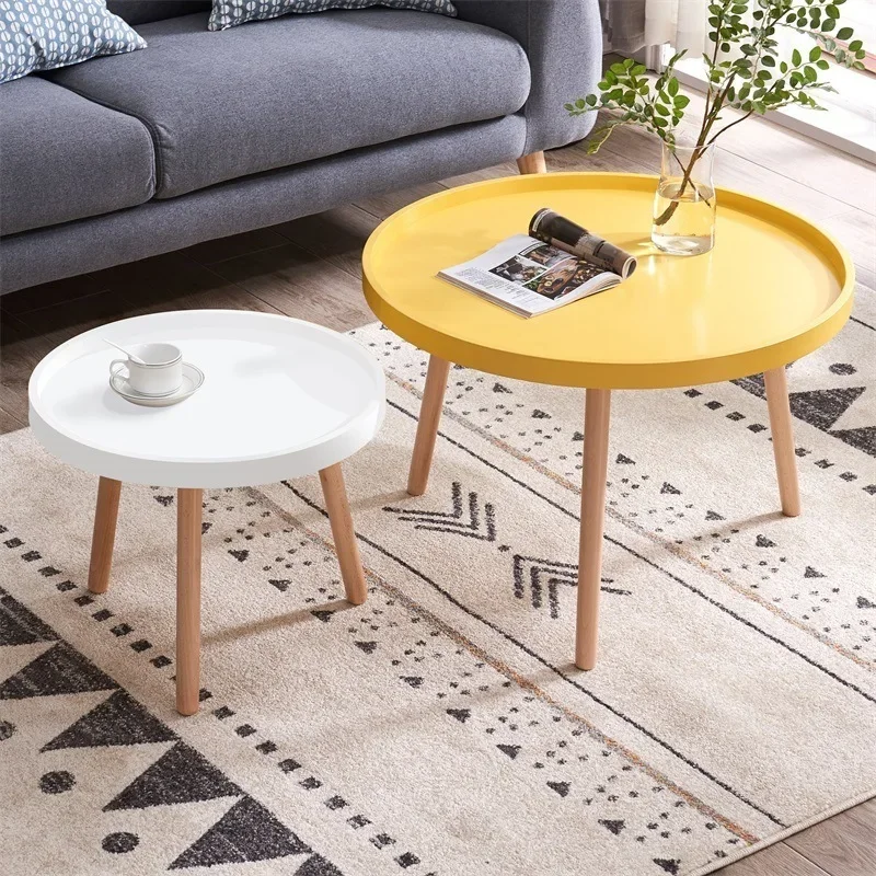 Compact Home Coffee Table Beech Wood Sofa Side Table Living Room Tea Table Combination simple Edge Table for Small