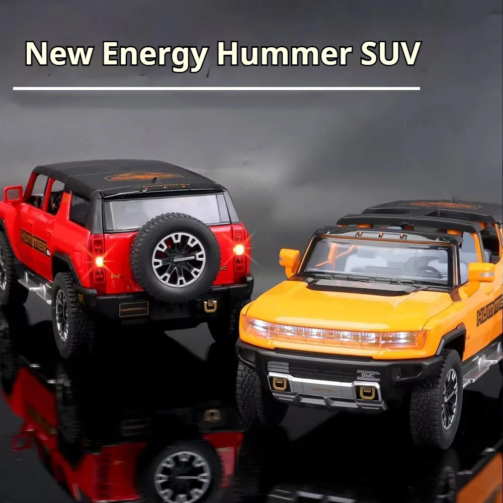 

1/24 Metal Hummer SUV Toys Models Diecast Cars 6 Doors Opened Off-road Rear Wheel Pull Back Vehicle Model Children Festival Gift