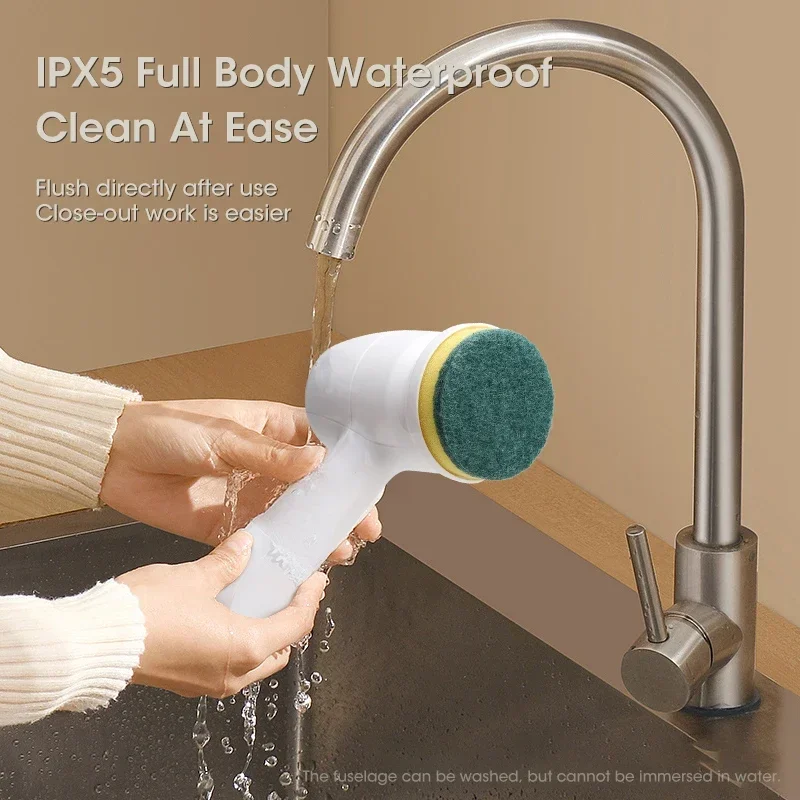Mini Electric Cleaning Brush USB Wireless Cleaning Brush Multi Functional Kitchen Dishwashing Brush Bath Tile Cleaning Tool